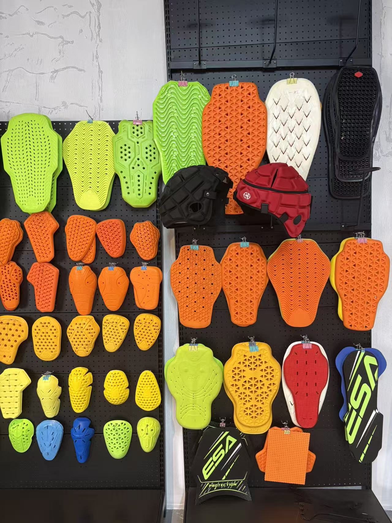 Ski protection foam material samples